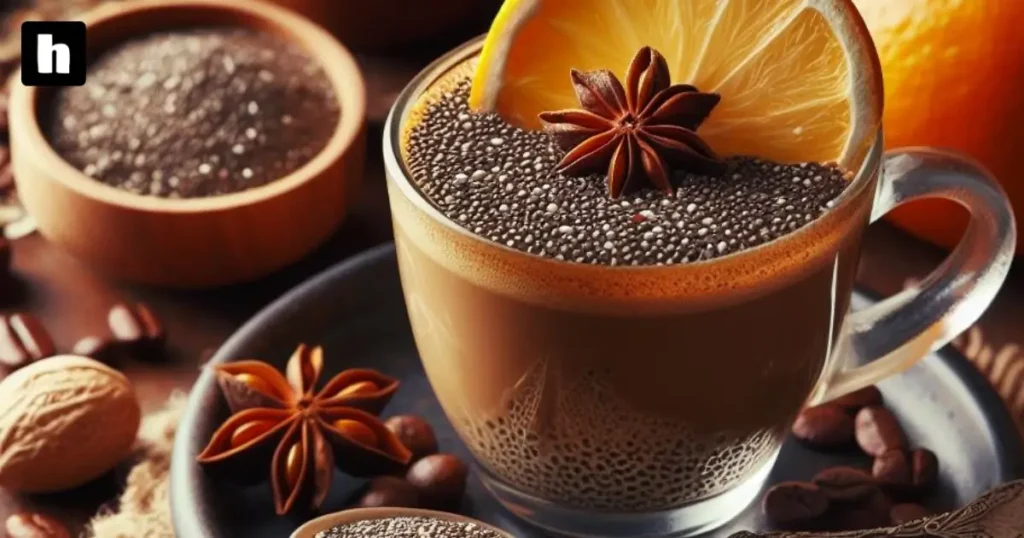 Chia seeds in coffee